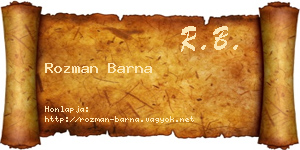 Rozman Barna névjegykártya